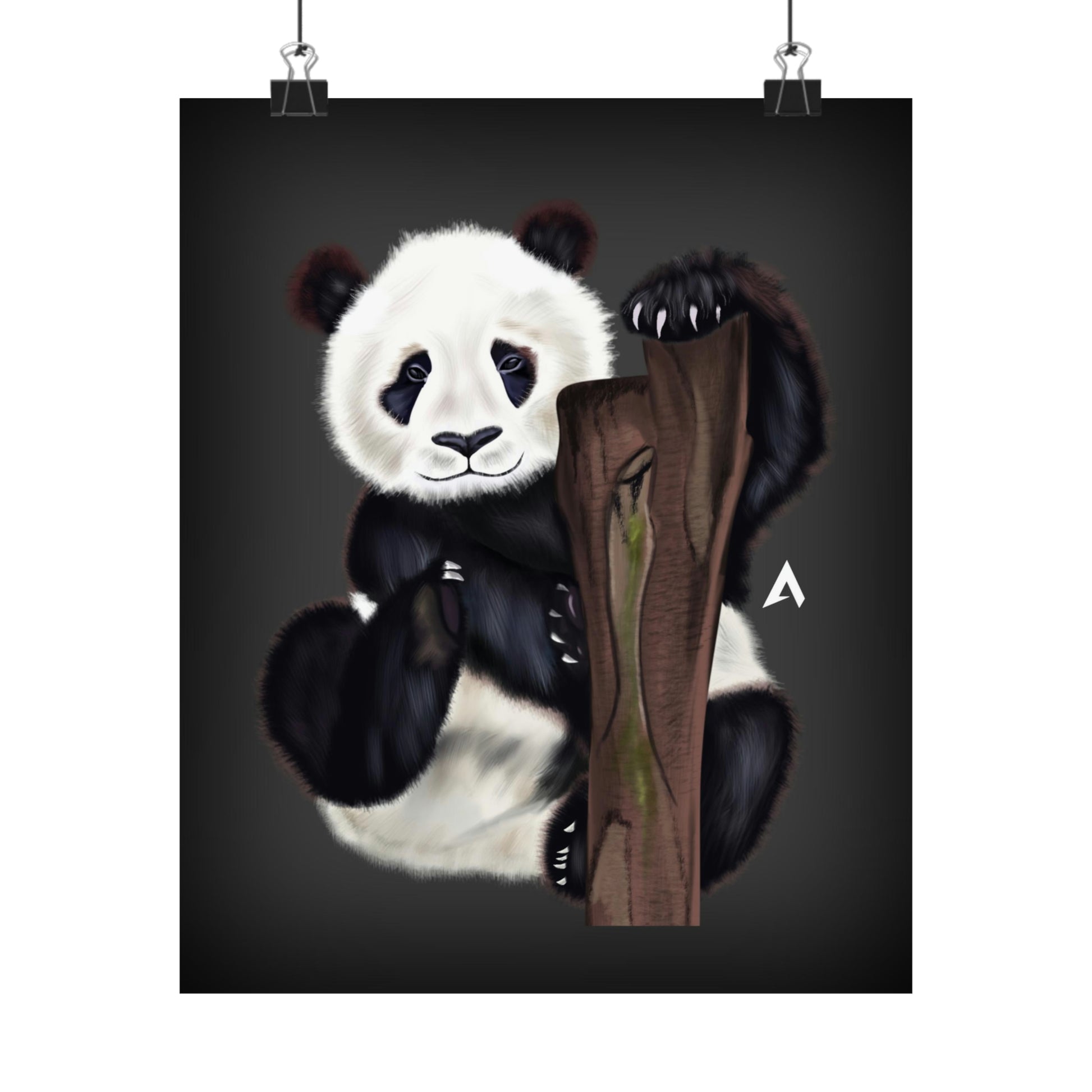 Panda digital art illustration printed poster