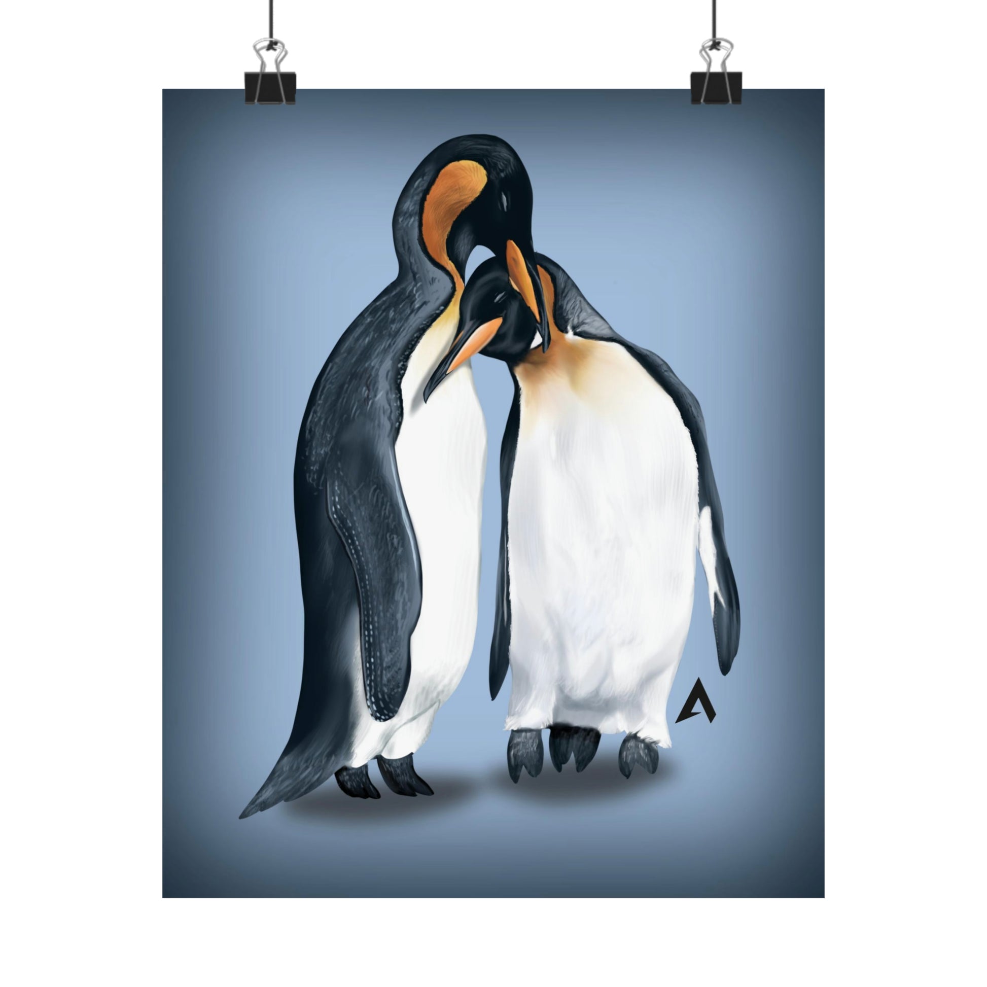 Penguin digital art illustration printed poster