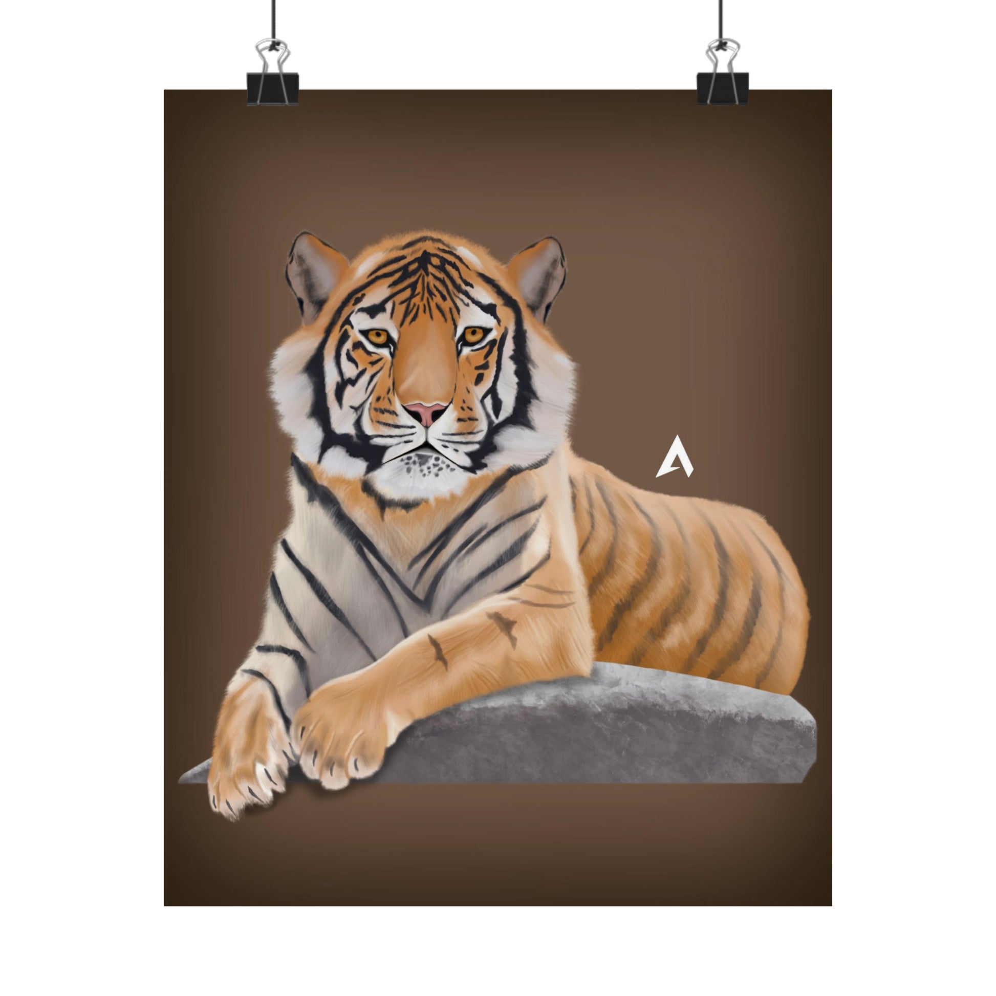 Tiger digital art illustration printed poster